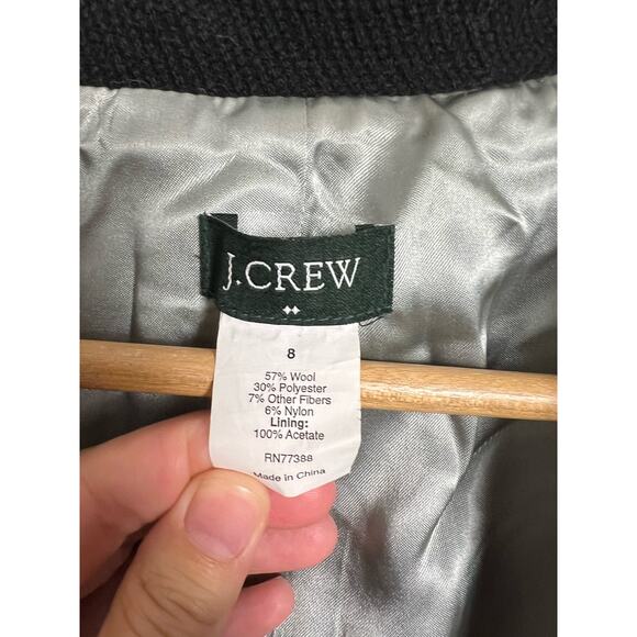 J.Crew Single-Breasted Black Wool Winter Pea Coat Size 8 - Picture 7 of 8